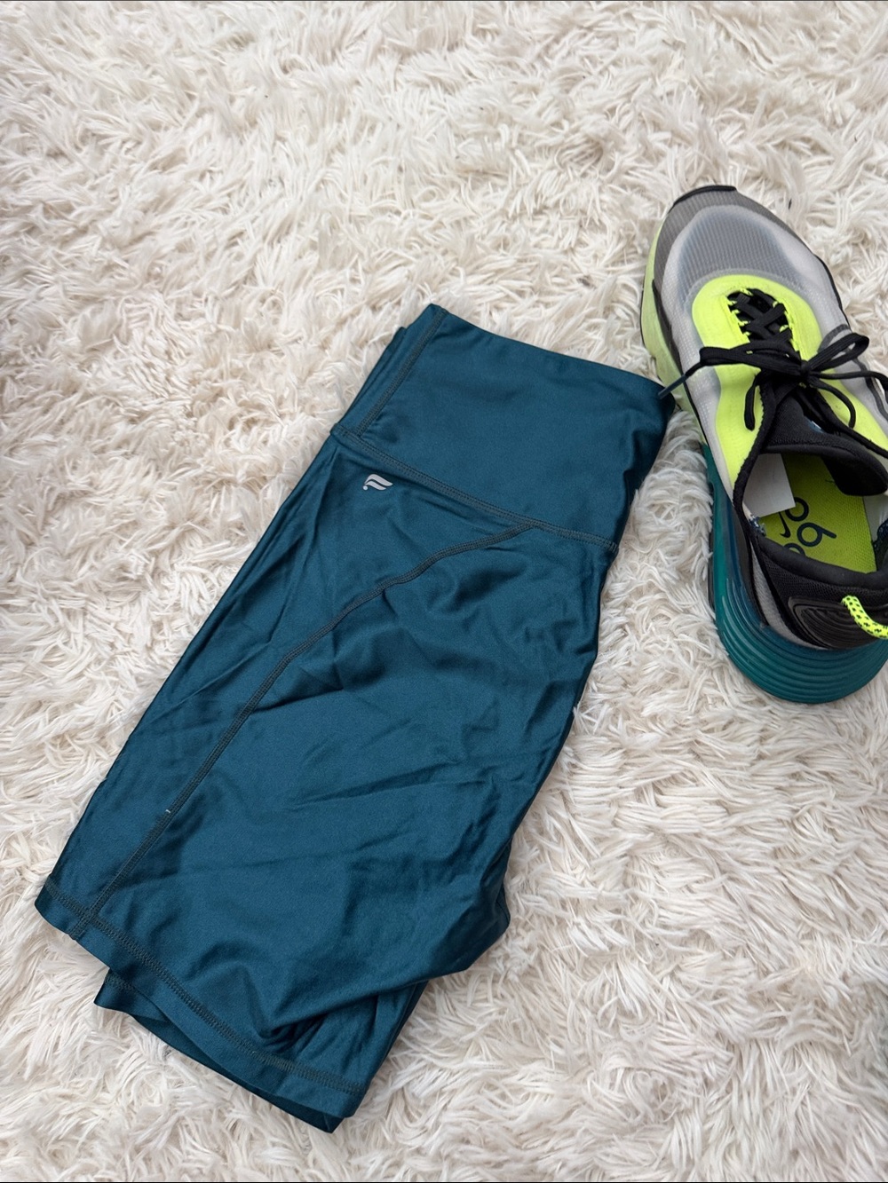 Like new,  Fabletics shorts in bluish green